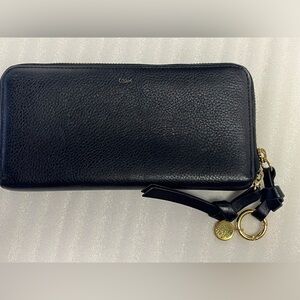 Black Chloe Long Wallet Chloe Charm Chloe Alphabet Wallet Zip around Chloe